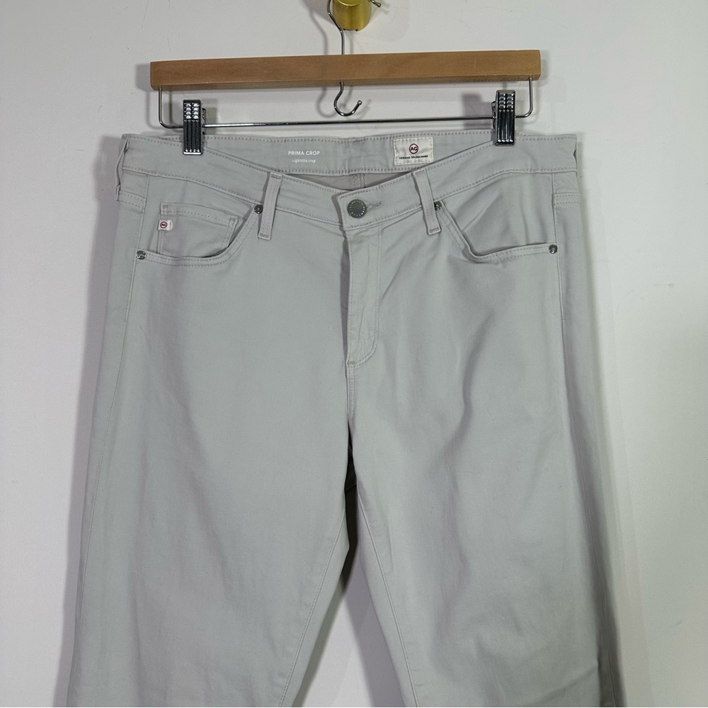 AG Adriano Goldschmied Light Gray Prima Cigarette Crop Jeans - Picture 2 of 8